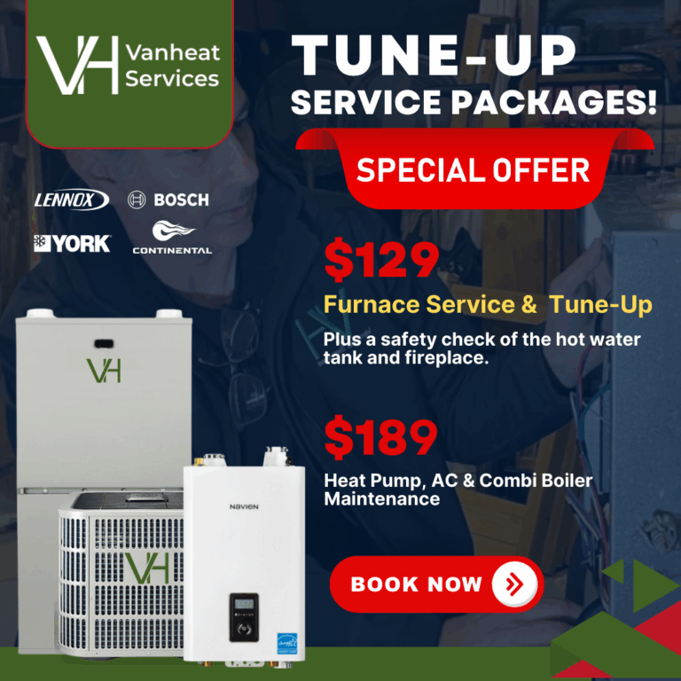 Limited time $129 heating maintenance special: Full furnace tune-up plus fireplace and hot water tank safety inspections.